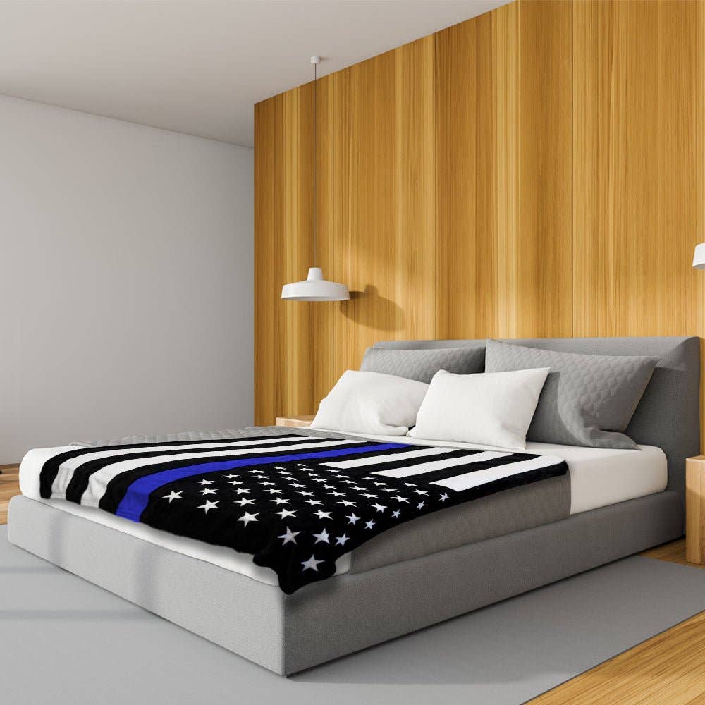 Flags Importer - Wholesale Throw Blanket - Thin Blue Line Soft Plush 50x60in Blanket8