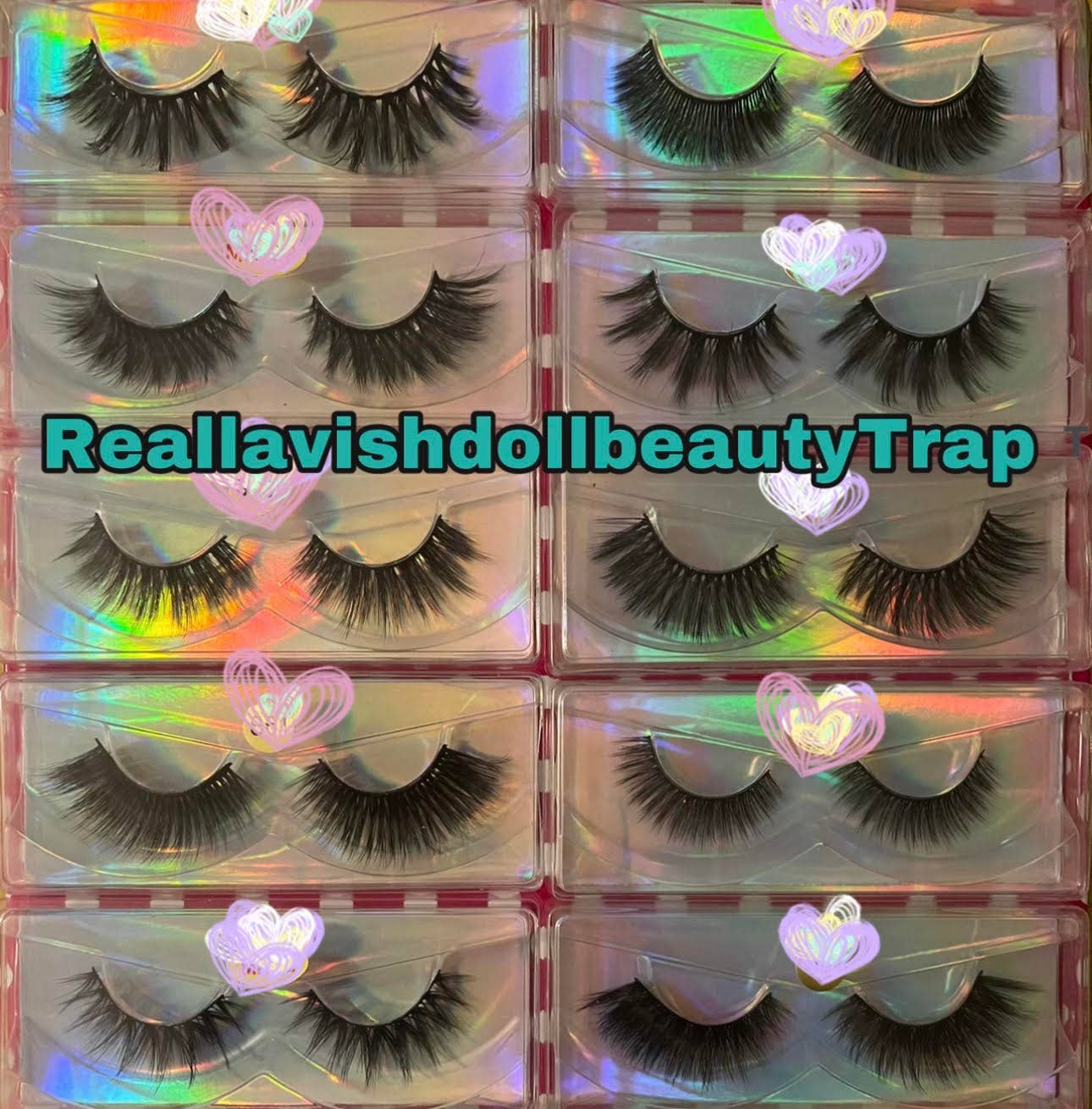 RealLavishdollBeautyTrap LLC - Venta al por mayor Pestañas postizas - Pestañas 3D de visón sintético al por mayor, 10/20/30/50/70/100 pares1