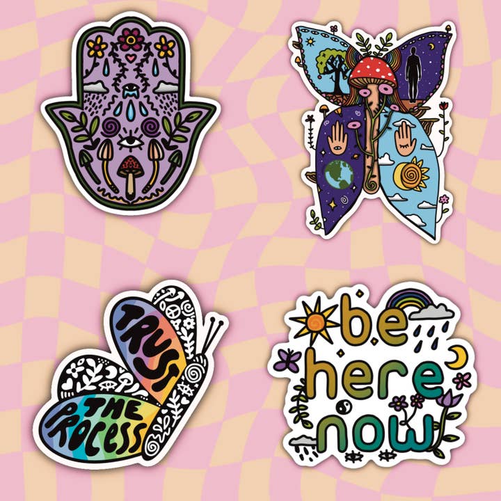 Vinyl Sticker Pack - Positive Vibes for engroshandel hos Emmarose Heath Art