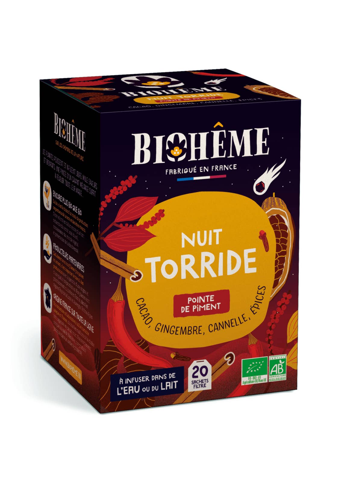 Biohême - Wholesale Health/Detox Tea - Torrid Night Infusion - X20 Tea Bags