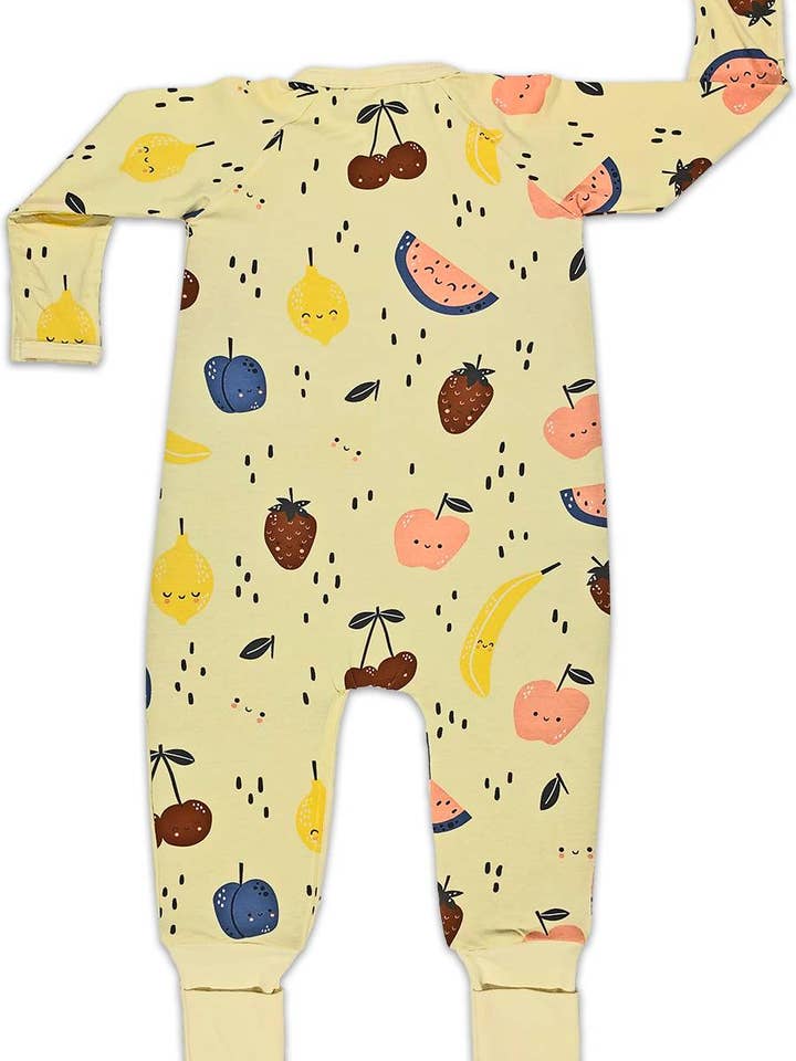 Good Luck Sock - Wholesale Sleepsuit - Baby - Fruit, Yellow Baby Pajamas1