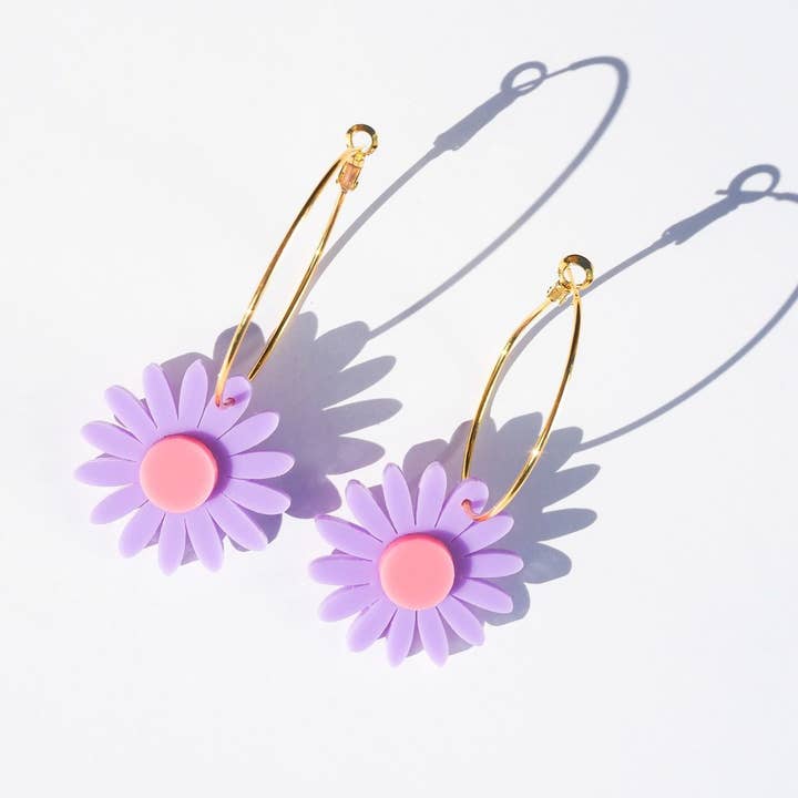 Emeldo - Wholesale Hoop Earrings - Daisy Hoops // Select Daisy Colour + Hoop2