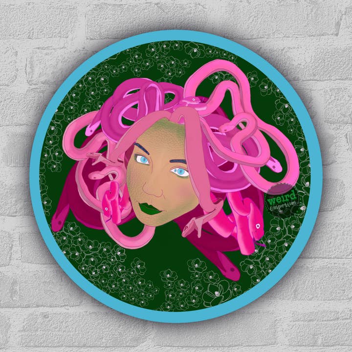 3" Round Medusa Sticker for wholesale by the weird emporium