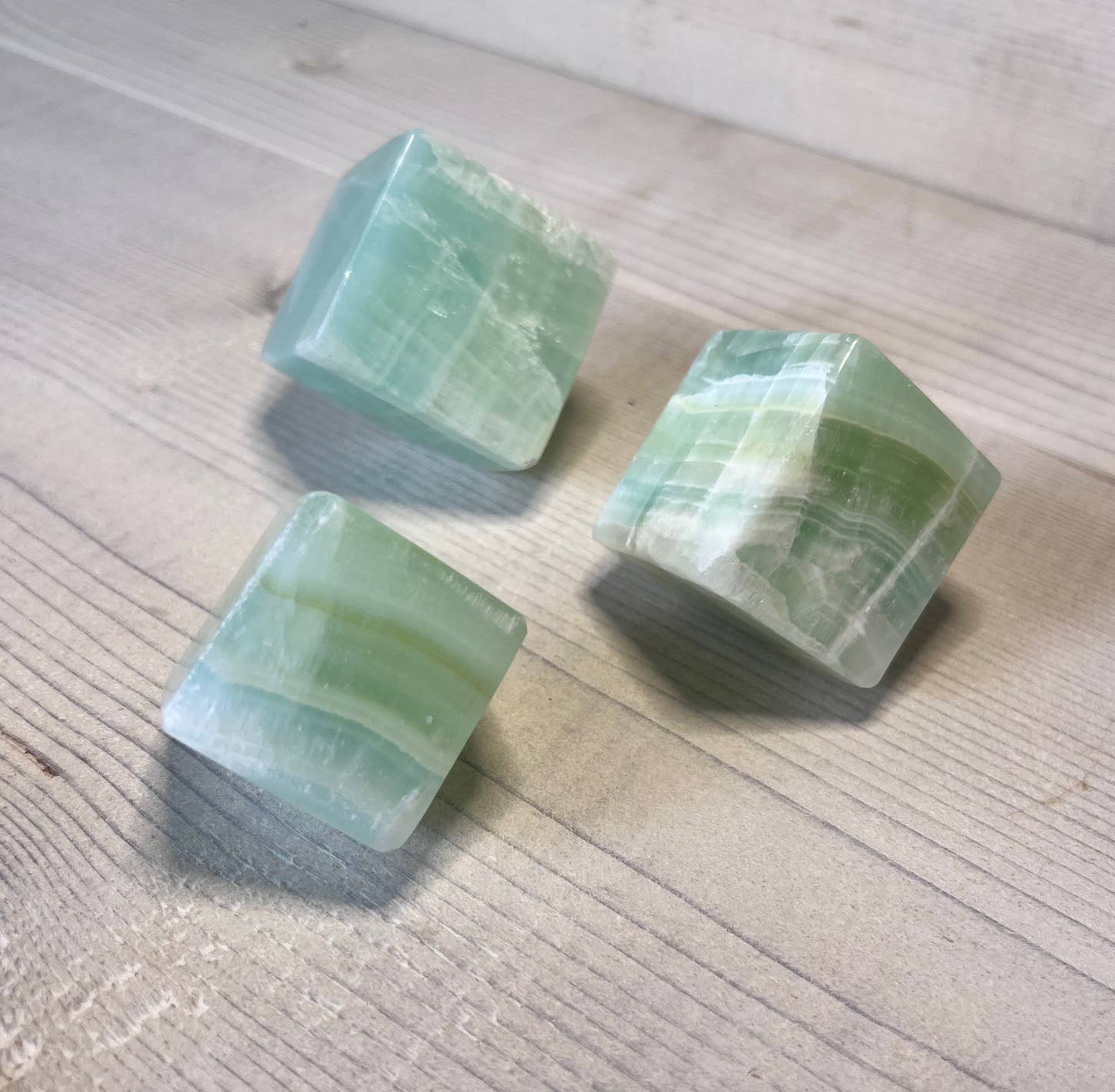 Jade Canyon - Wholesale Spiritual Stone/Crystal - Pistachio Seagreen Calcite Stone Cube1