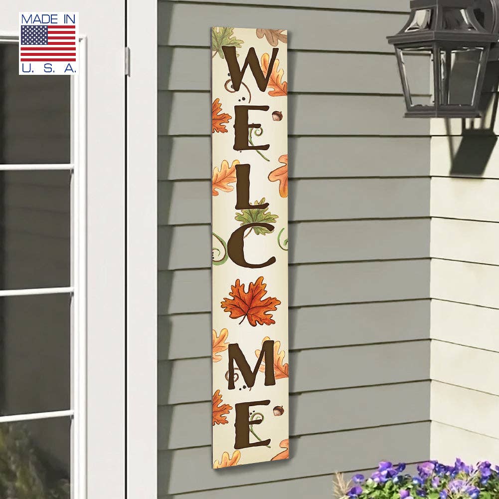 ST Creations - Wholesale Sign - Welcome Leaves & Acorns - Porch Board™3