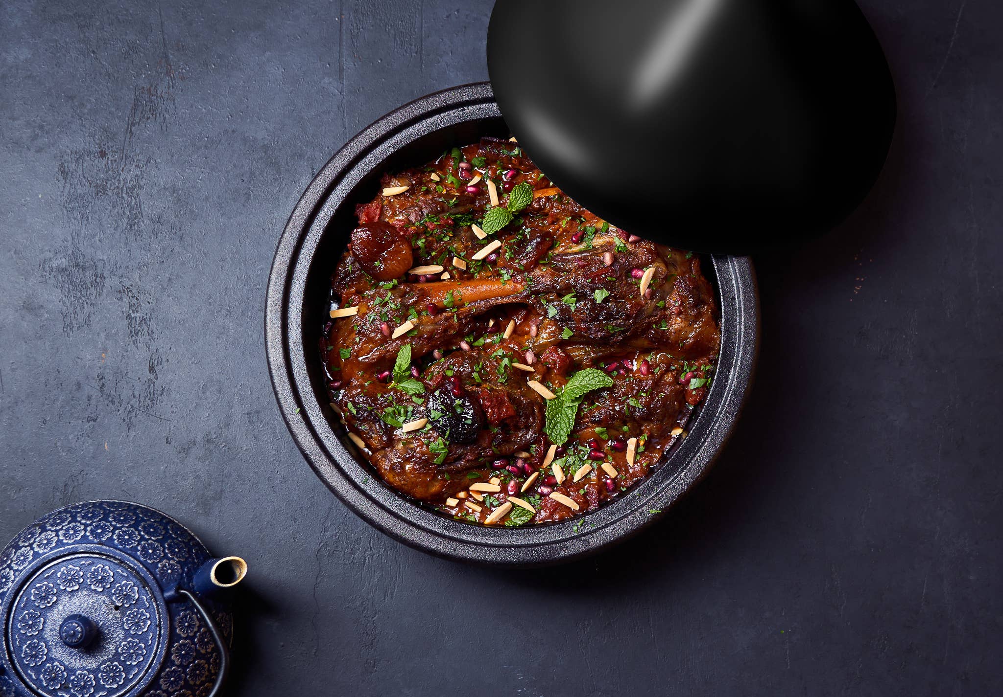 Kook - Wholesale Cooking Pot - Kook Moroccan Enameled Cast Iron Tagine, Blue, 3.3 Qt6