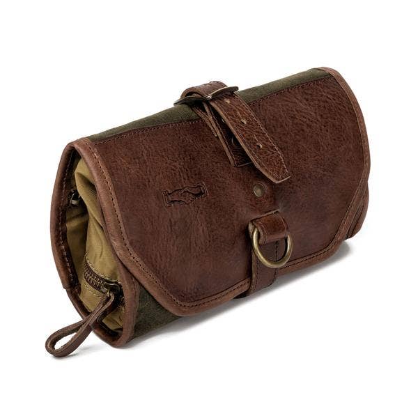 Mission Mercantile Leather Goods - Wholesale Toiletry Bag - Men's - Campaign Waxed Canvas Roll-Up Toiletry Shave Kit6