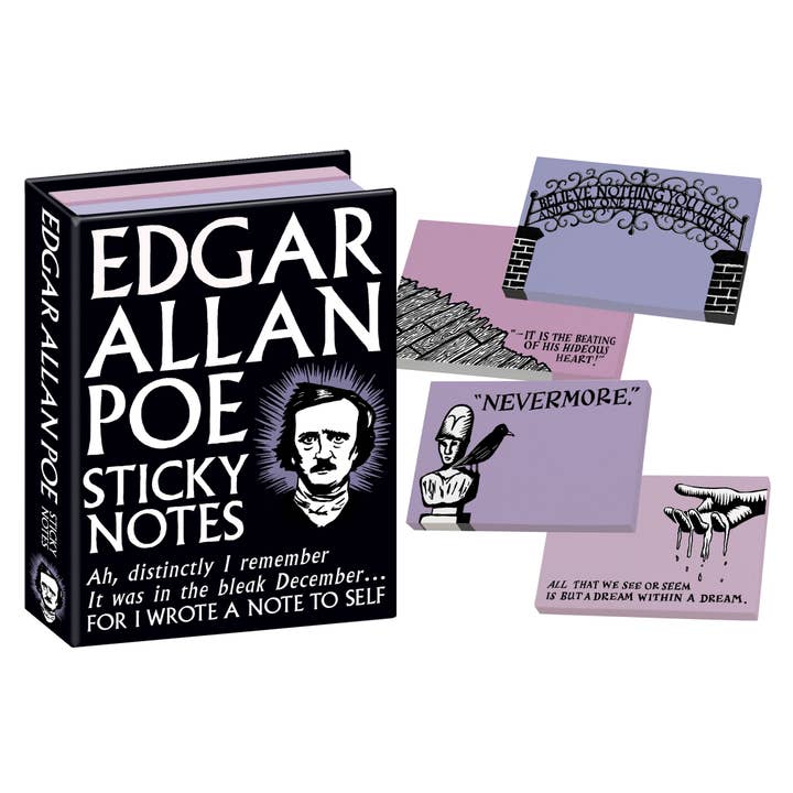 Unemployed Philosophers Guild - Wholesale Sticky Notes - Edgar Allan Poe Sticky Notes