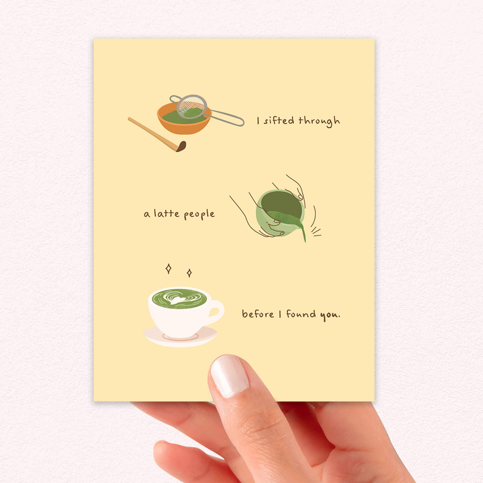 Cute Asian Cards - Wholesale Birthday Card - Sifted a Latte People | Japanese Green Tea Birthday Asian GreetingCard4