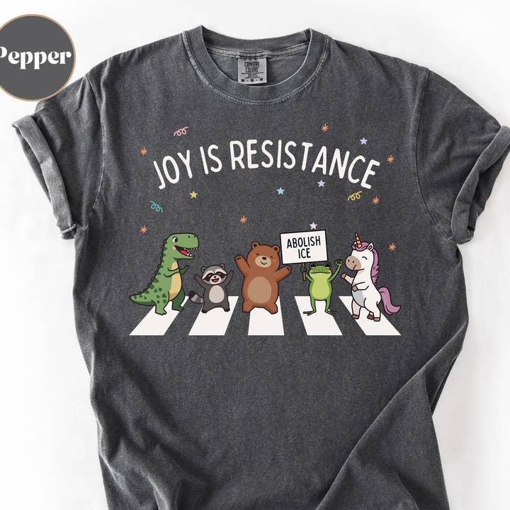 Glaime - Wholesale T-Shirt (Graphic) - Women's - Portland Frog Comfort Colors Shirt,Joy is Resistance Sweater2