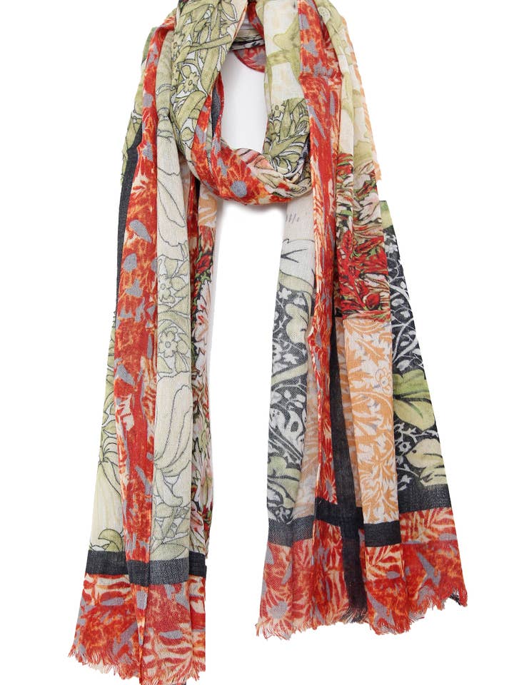Scarf Wool Floral Panelled for wholesale by Elizabeth Gillett