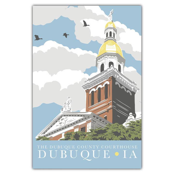 Dubuque Courthouse Postcard for wholesale by Bozz Prints