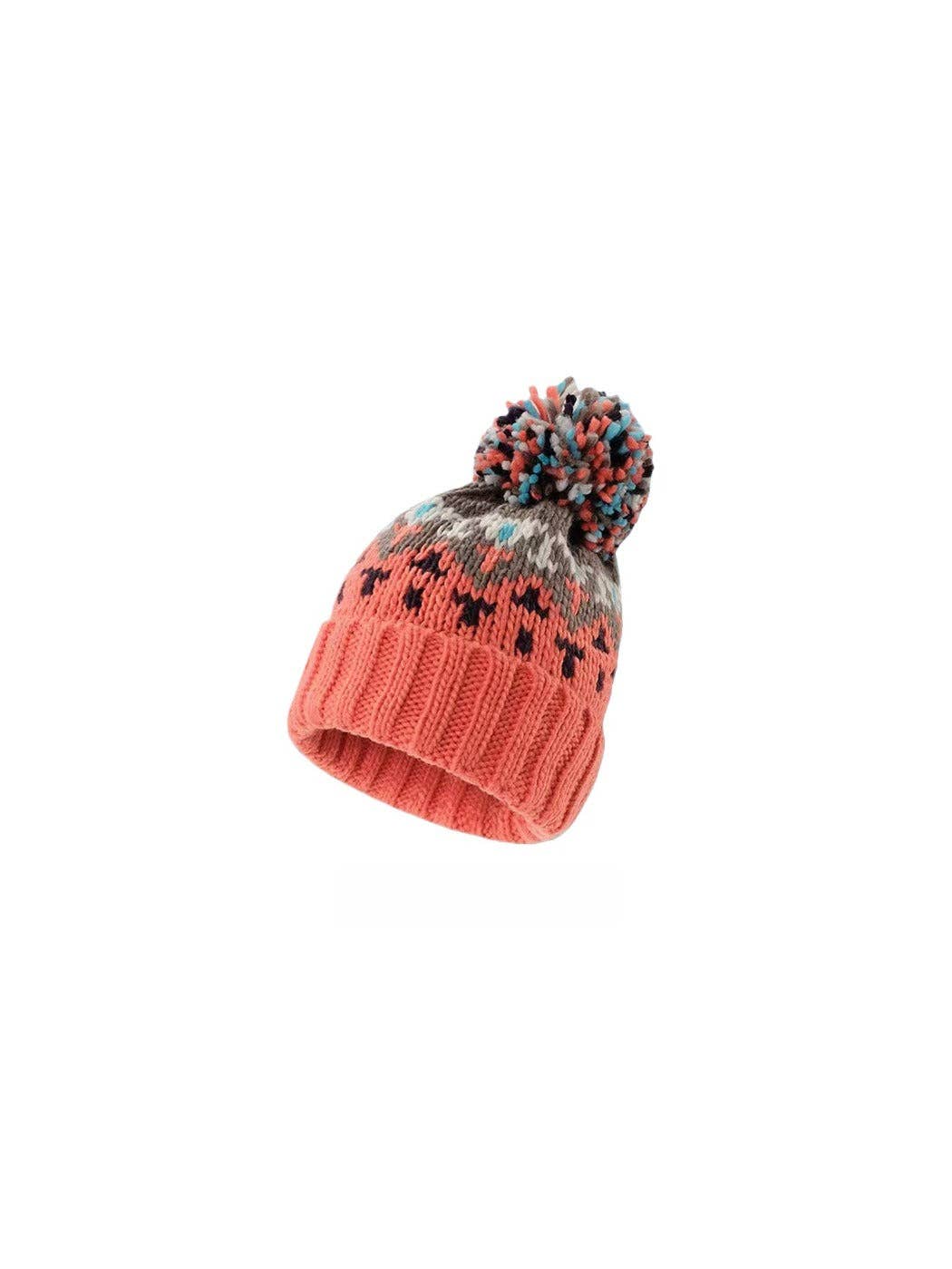 Funkyrel® Atzbranding Limited – Großhandel Beanie – Damen – Haila - Winterstrickmütze mit buntem Bommel2