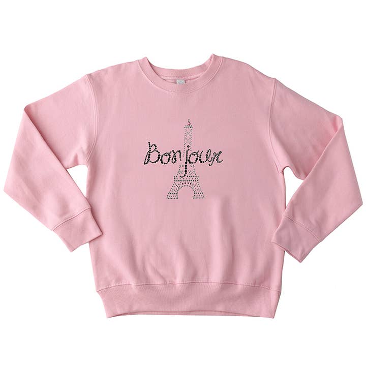 Bonjour Sweatshirt for wholesale by Sparkle Sisters by Couture Clips