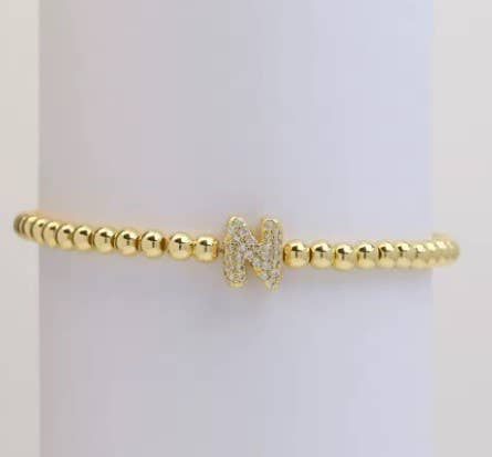 Malibu Sugar – Conjunto de joias por atacado – Pulseiras com Contas Douradas com Iniciais Perfeitas para o Natal!!11