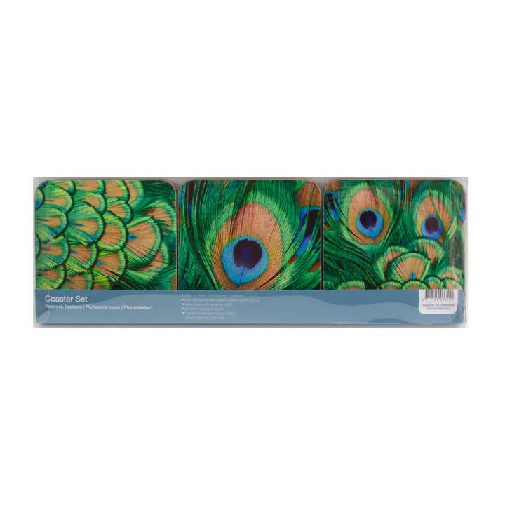 MUSEUM WEBSHOP - Wholesale Coasters - Coasters, Set of 6, Peacock feathers