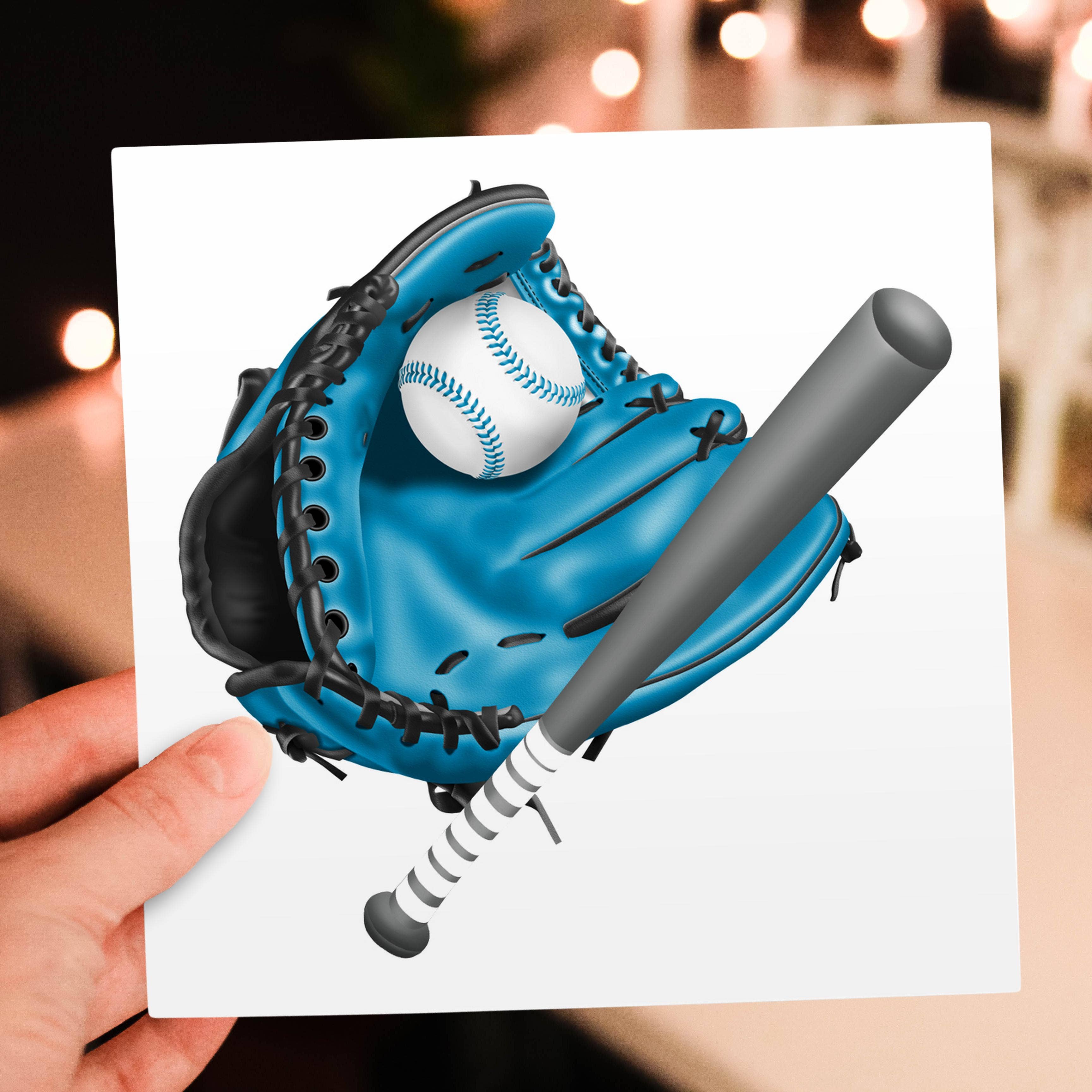 3dRose - Wholesale Everyday Greeting Card - 3dRose, Blue Baseball Mitt, Baseball, and Baseball Bat Illustration, Greeting Card5