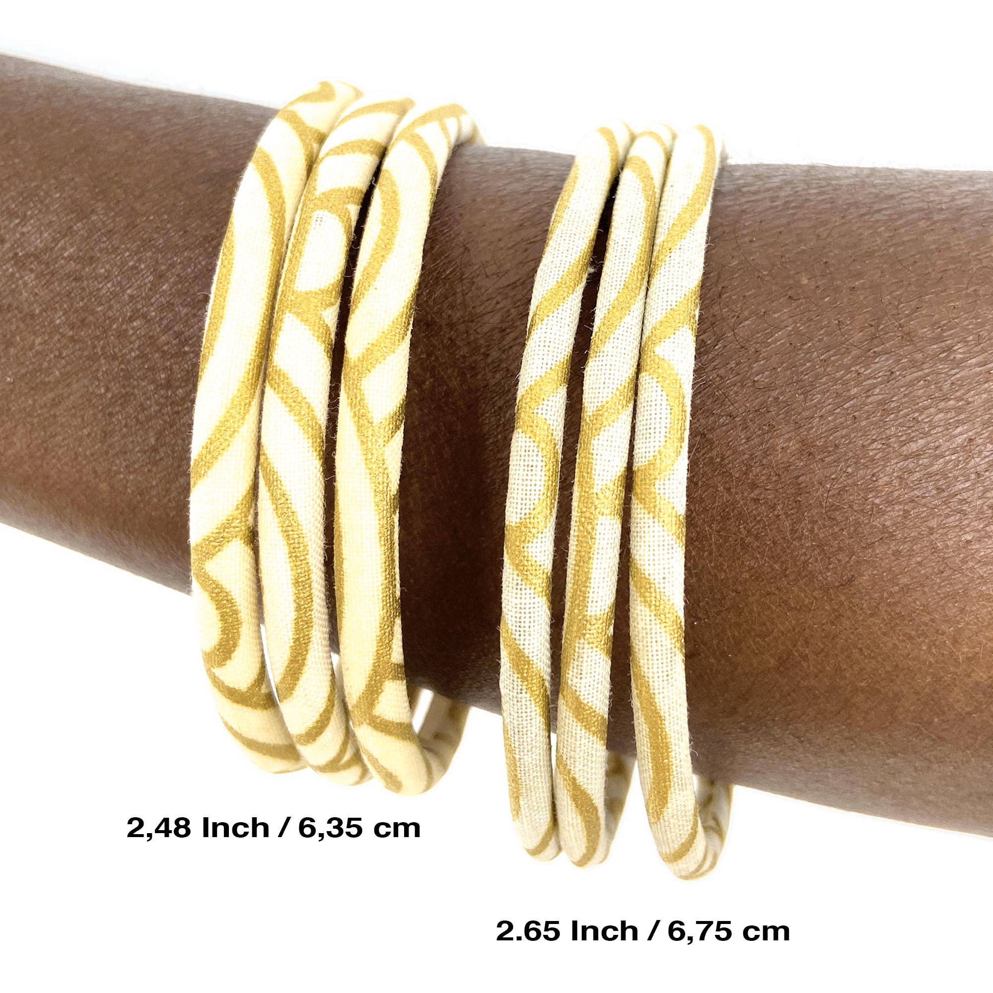 Melokane - Wholesale Bangle Bracelet - Ecru and gold Seigaiha Japanese bangle bracelet5