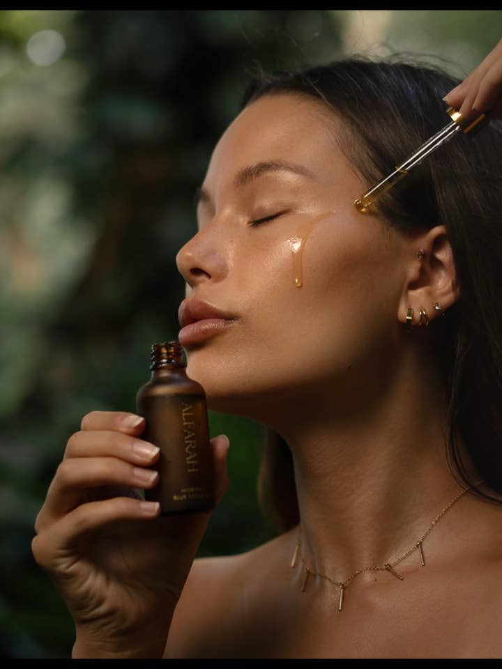 Blue Lotus Infused Himalayan Moringa Oil for Skin & Hair for wholesale by Alfarah Self Care