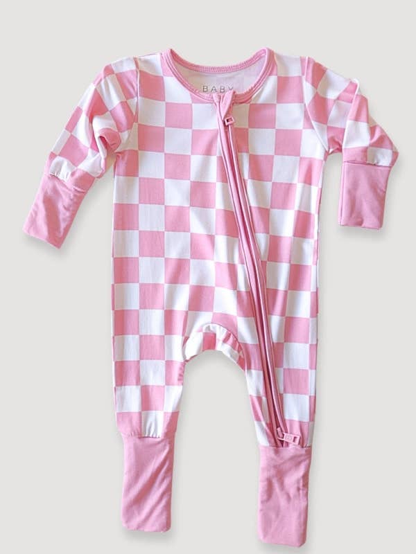 Zíper bidirecional conversível One Piece | Pink Checker por atacado de Bleu & Co