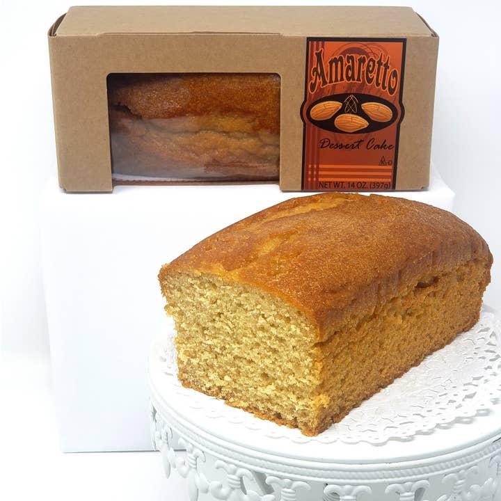 Jane Parker Liqueur Dessert Cake, Amaretto, 14oz loaf for wholesale by Jane Parker Fruit Cakes