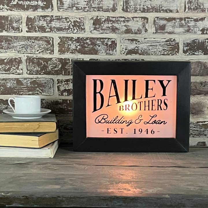 Bailey Brothers Script Font Lighted Sign for wholesale by Second Chance Art