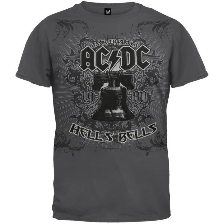 Official Store - Wholesale Screen Printed T-Shirt - Men's - AC/DC - Black Bells Men's Soft T Shirt
