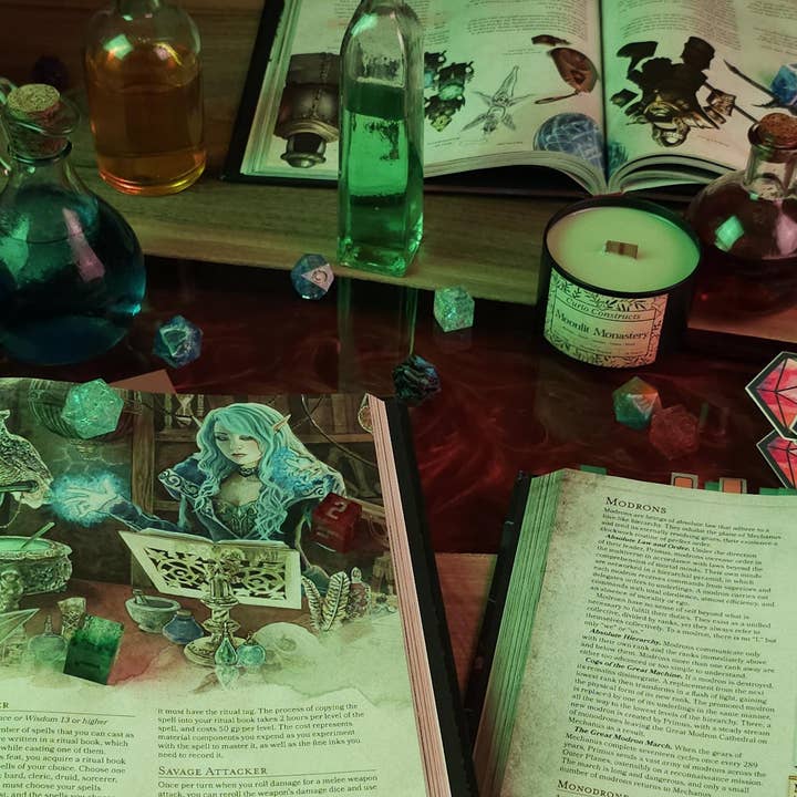 Curio Constructs - Wholesale Jar/Filled Candle - Moonlit Monastery | Fantasy Soy Wax Wood Wick Candle1