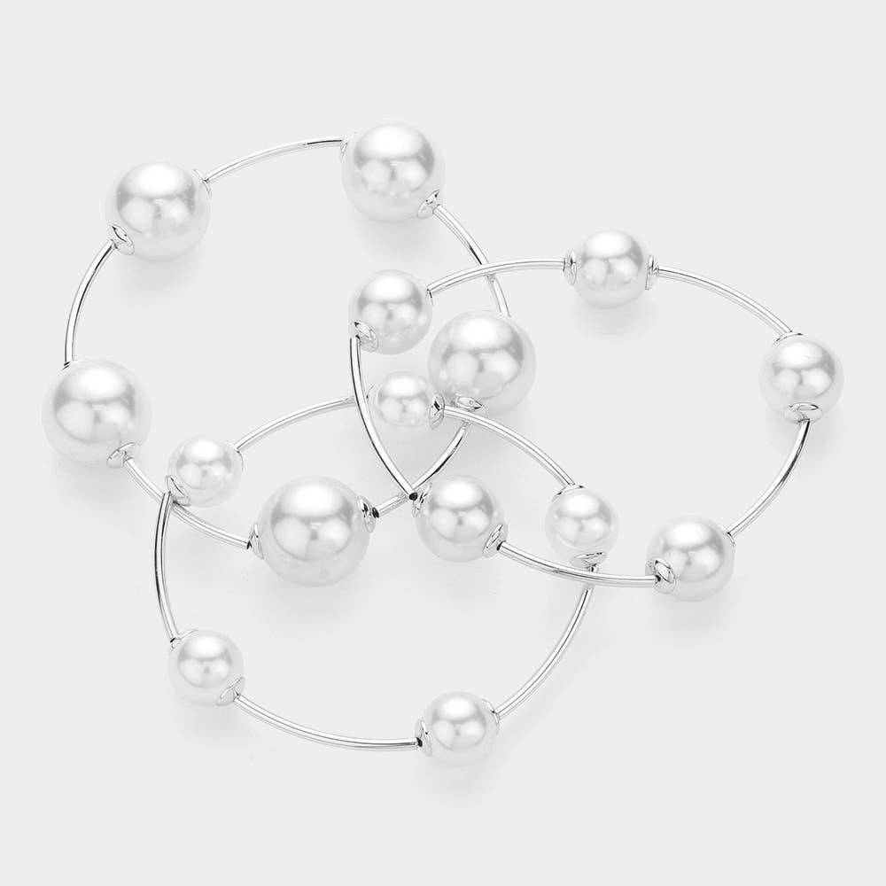 Sensibling Corp. - Wholesale Jewelry Set - 3PCS - Pearl Stretch Multi Layered Bracelets4