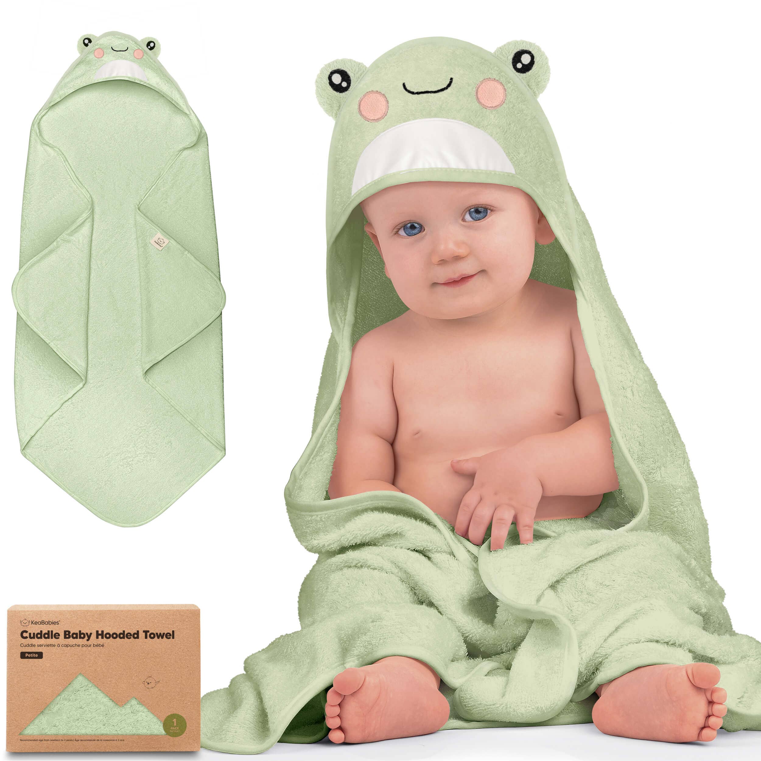 Frog KeaBabies Cuddle Baby Hooded Towel for wholesale on Faire10