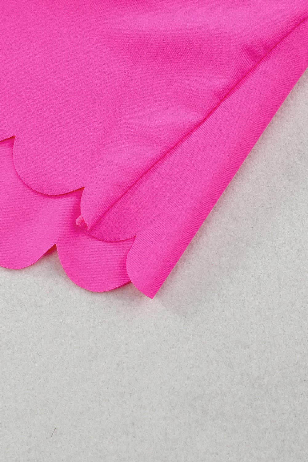 EG fashion - Wholesale Two Piece Swimsuit - Women's - Pink Scalloped Sleeveless High Waisted Two Piece Swimsuit39