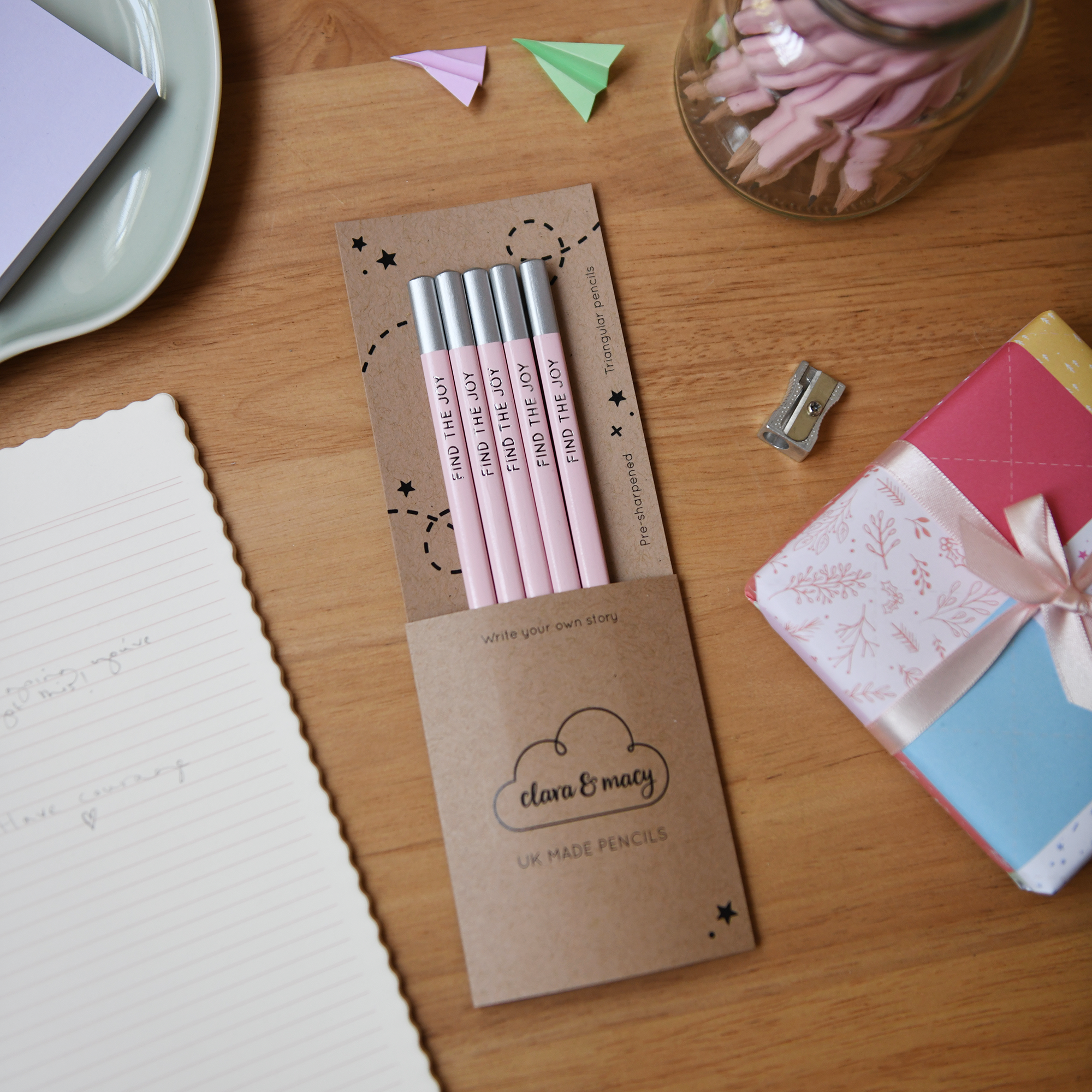 Clara and Macy - Wholesale Pencil - Single 'Find The Joy' Positive Pencil0