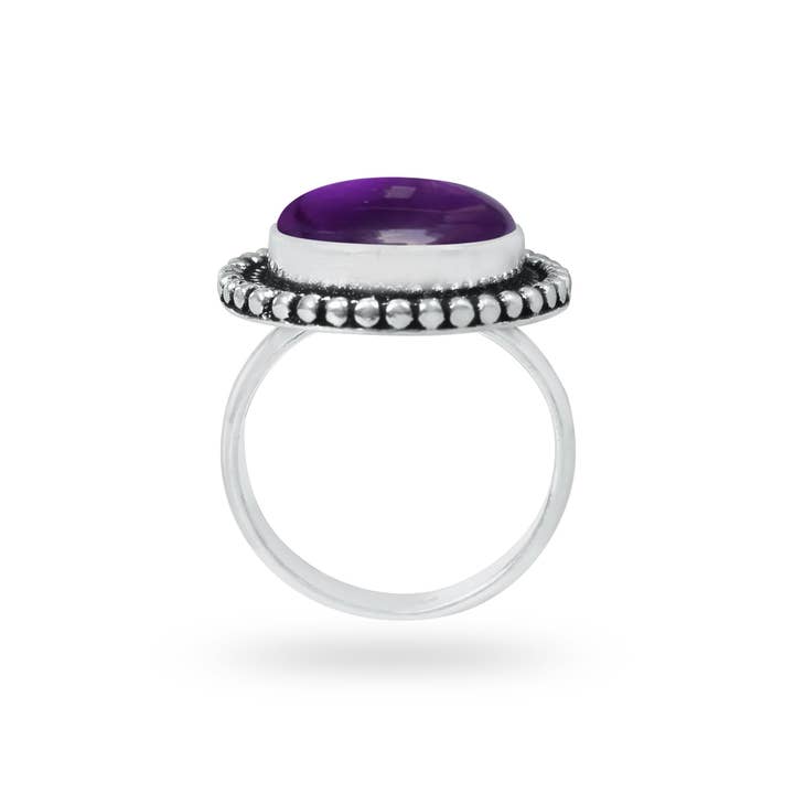 Handmade Jewels - Wholesale Cocktail/Statement Ring - Amethyst Rings for Women – Silver-Plated, Handmade, Deep Purple (US Sizes 6–10, Non-Adjustable)15