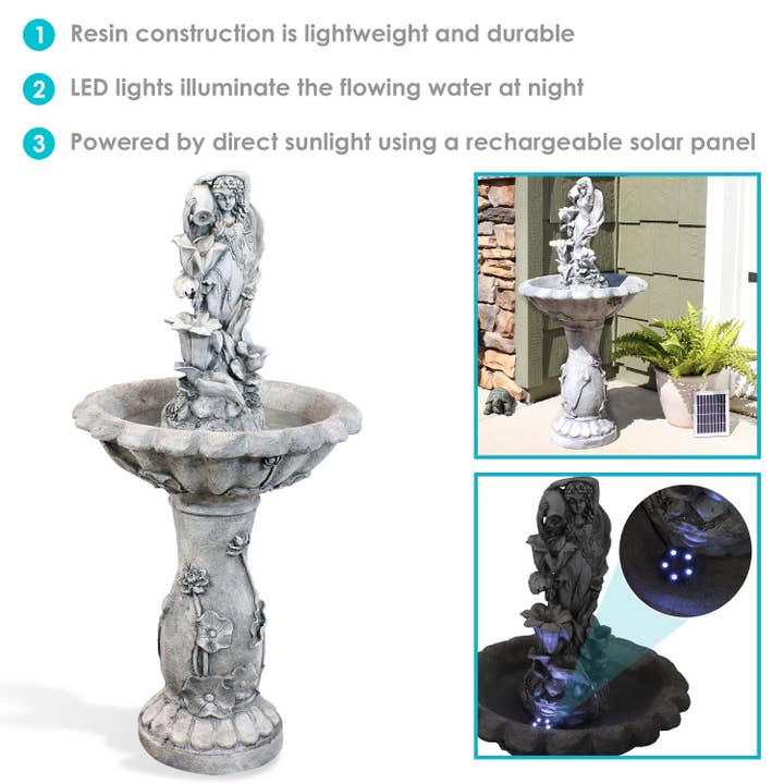 Sunnydaze Decor - Wholesale Outdoor Ornament/Decor - Fairy Flower Solar Water Fountain - 42-Inch