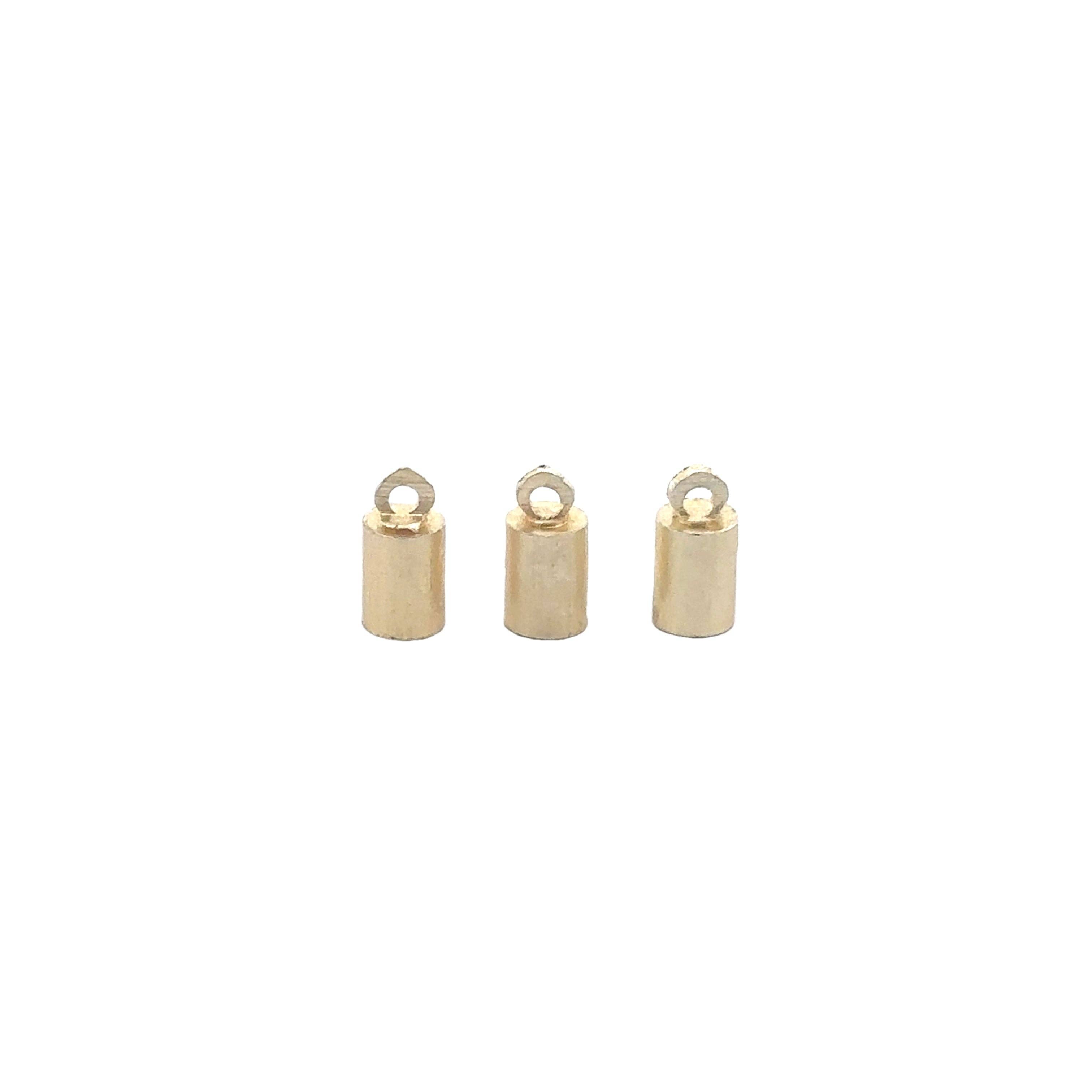 Purity Beads – wholesale Craft supplies – End Caps, Gold & Copper plated brass, barrel glue-in cord ends for leather  Kumihimo braids Available Two Size 6X6mAnd 10mX5m0