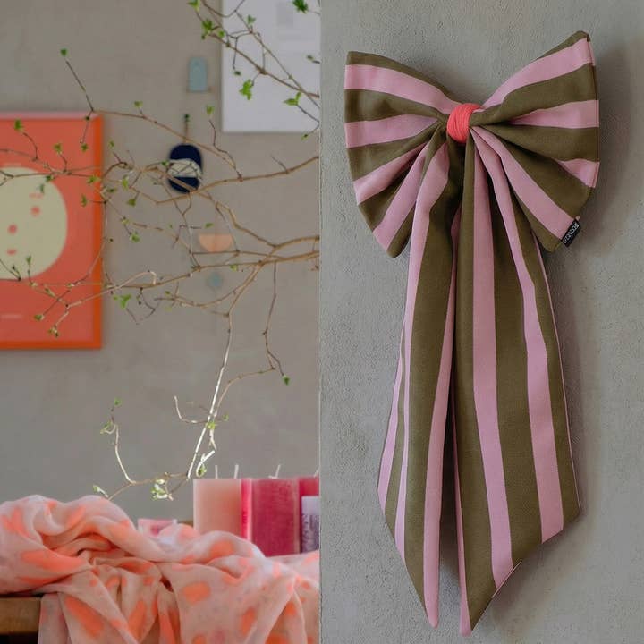 Canvas lus olijf/roze breed gestreept voor wholesale door coopz