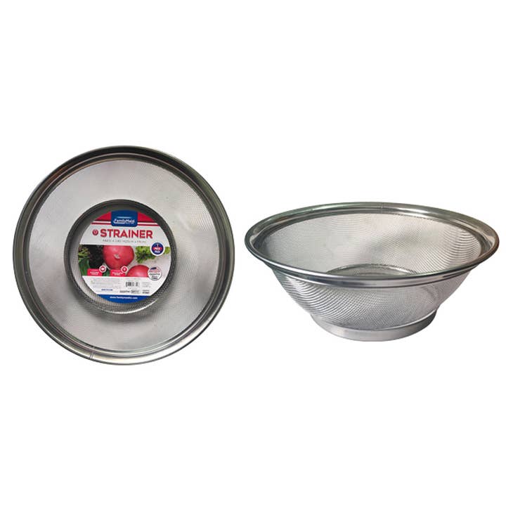 Sieb 9,75 Zoll Durchmesser × 3,75 Zoll Höhe Edelstahl für den Großhandel von Deluxe Import Trading