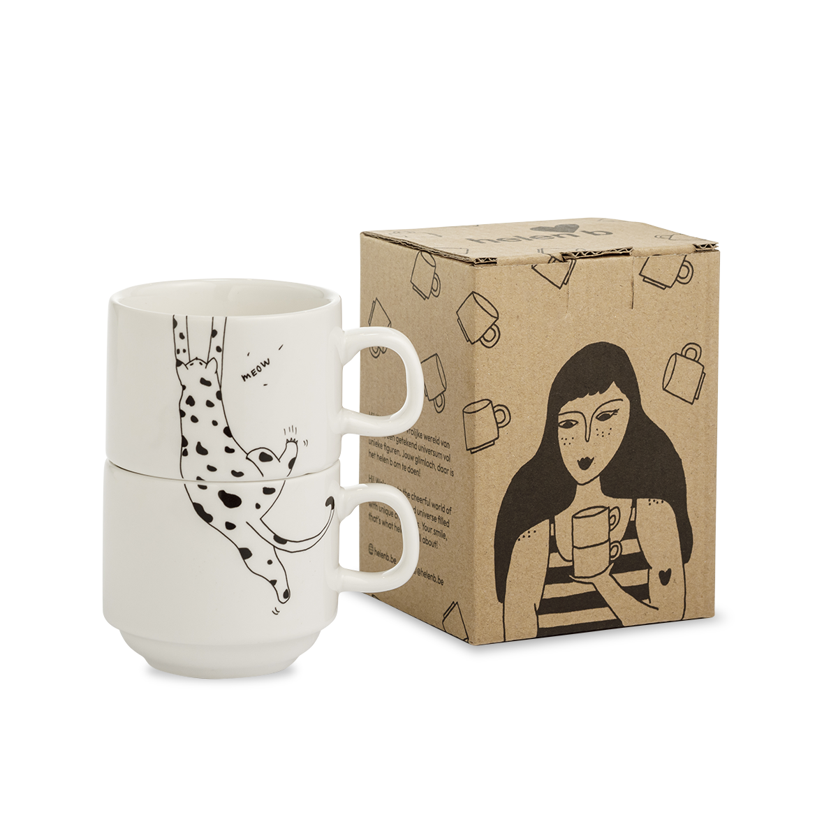 helen b - Wholesale Coffee Mug - stackable mugs meow (set*2)1