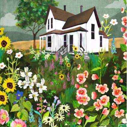 Katie Daisy - Wholesale Kunstprint - Meadow House Art Print | Rustieke muurkunst | Boerderij Schilderij