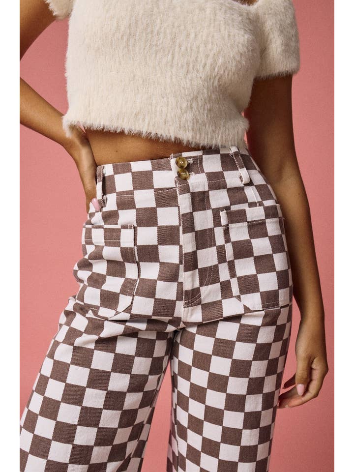Papermoon - Wholesale Pants - Women's - PP16140-4 - Demi Checkered Bottoms w Elastic Band4