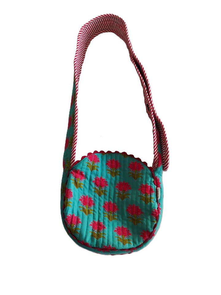 Bolso Bandolera Acolchado Redondo: TURQUESA: Talla Única para venta al por mayor de Yo Baby