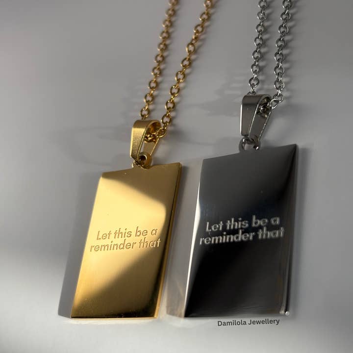 Damilola Jewellery – wholesale Pendant/charm necklace – ‘You are not alone’ Necklace - Gold/Silver - Double Sided5
