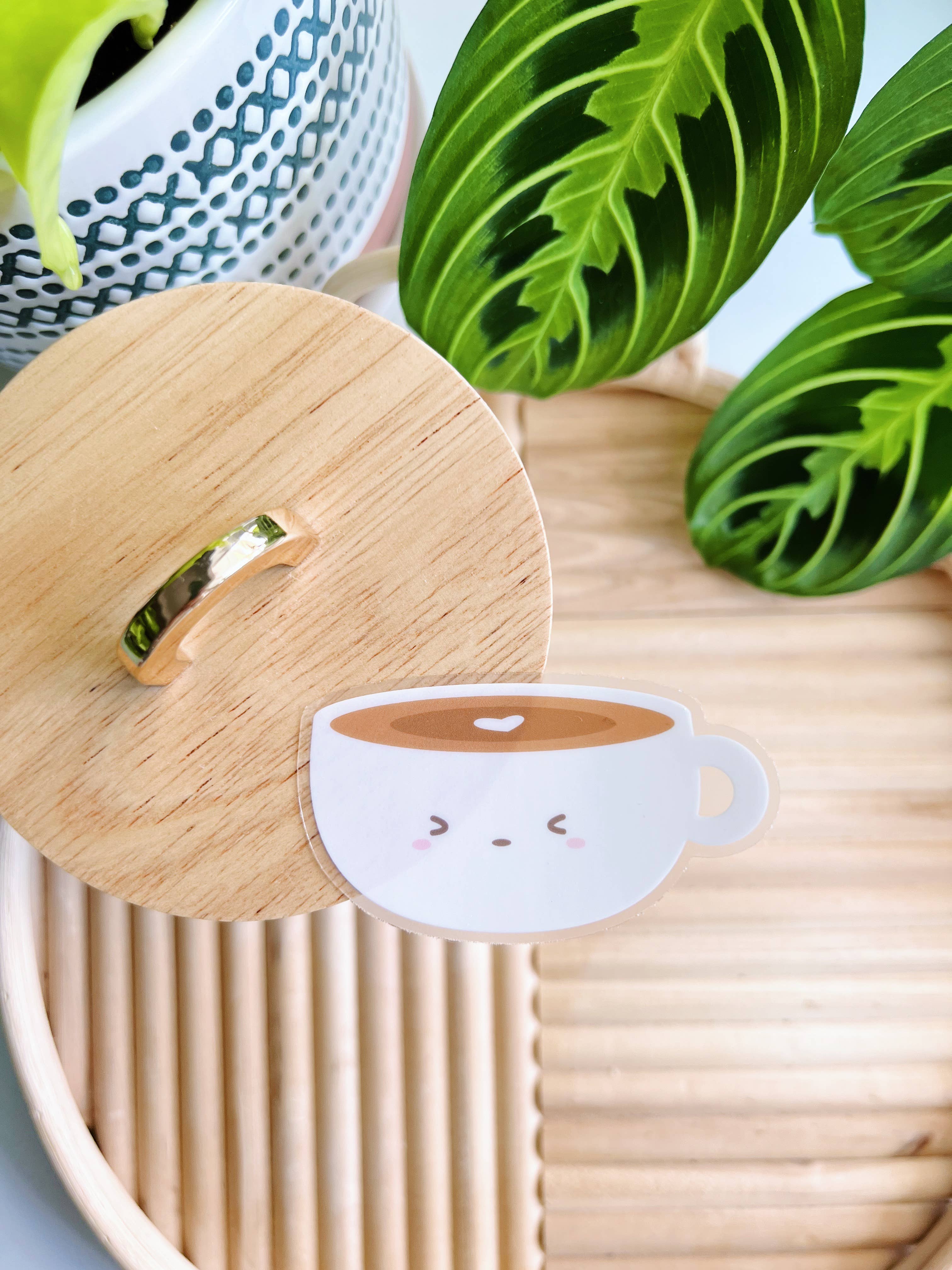 Matcha Paper Co. - Wholesale Sticker - Latte Cups Clear Vinyl Stickers1