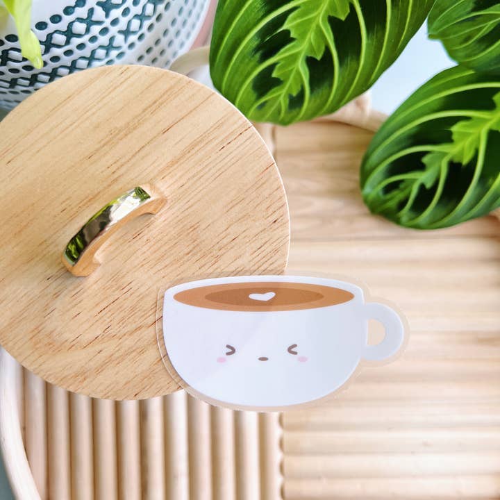 Matcha Paper Co. – wholesale Sticker – Latte Cups Clear Vinyl Stickers1