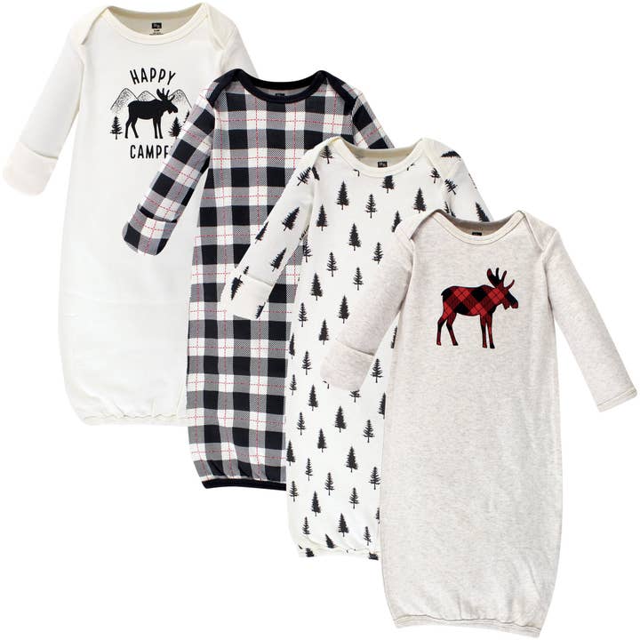 Hudson Baby Cotton Gowns, Moose for wholesale by BabyVision