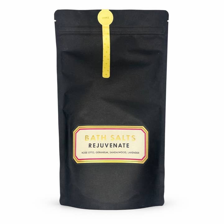 NEW! REJUVENATE Bath Salts with Rose, Geranium, Sandalwood and Lavender for wholesale by MAKE SKINCARE