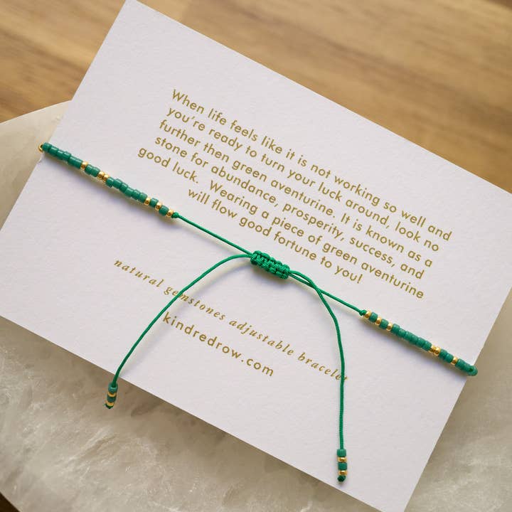 Kindred Row - Wholesale Beaded Bracelet - Green Aventurine Healing Gemstone Stacking Bracelet