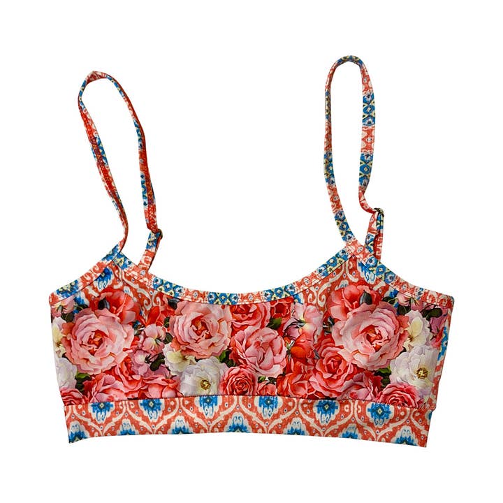 Top Batik Maya Fleurs Roses pour la vente par HAPPY UNDIES