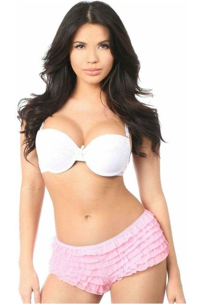 Daisy Corsets - Vente Sous-vêtements – femme - Culotte rose bébé à volants avec nœud1
