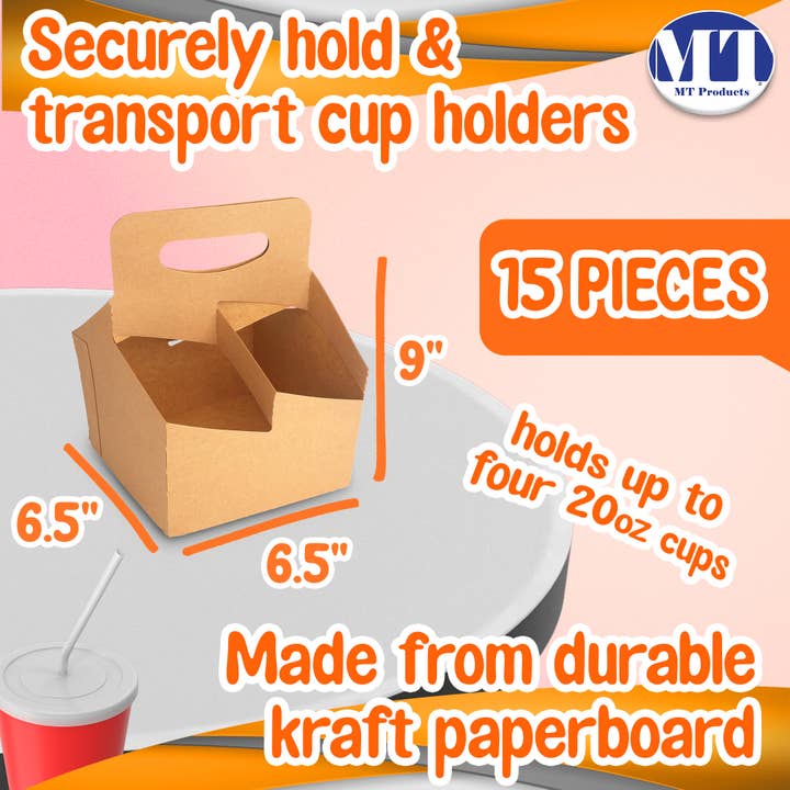 MT Products - Wholesale Food Storage Container - MT Products Brown Paperboard 4 Cups Drink Holder1